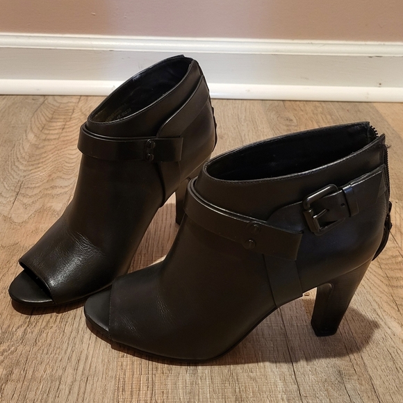Black Leather Ankle Boots - Picture 1 of 10
